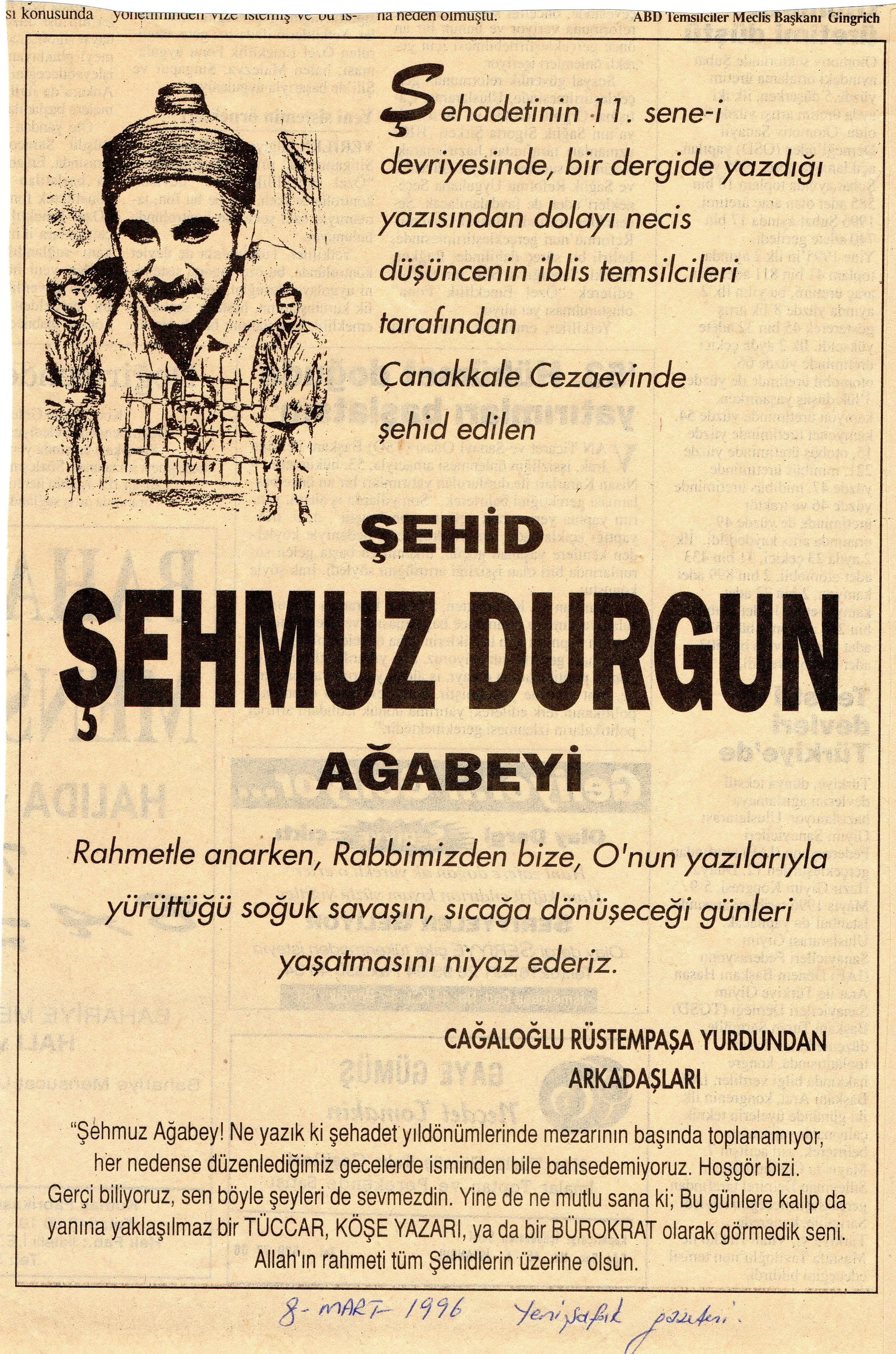 Yeni Şafak (8 Mart 1996)
