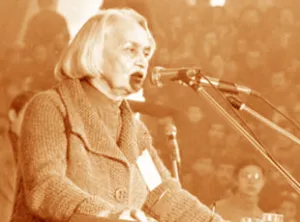 Doç. Dr. Behice Boran bir miting konuşmasında