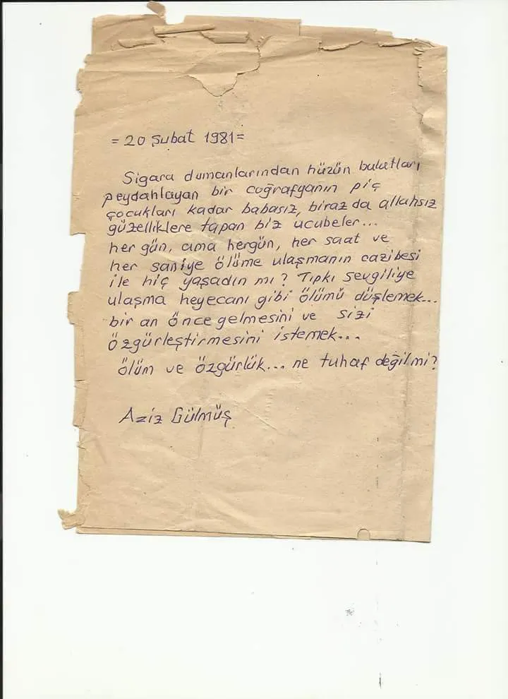 Aziz Gülmüş- hapishane günlüğü