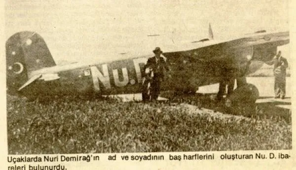 Adı ve soyadının Nu. D.  yazılı uçak 2
