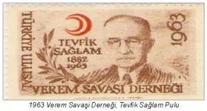 1953 Verem savaş Derneği Tevfik Sağlam Pulu