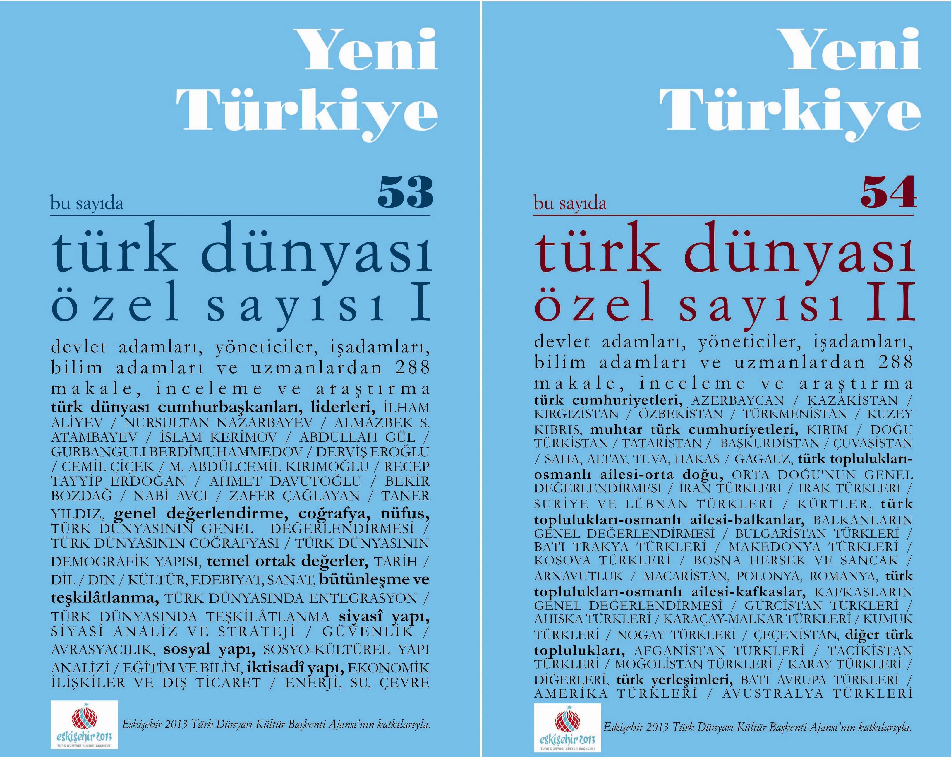 Türk Dünyası Özel Sayısı 1-2