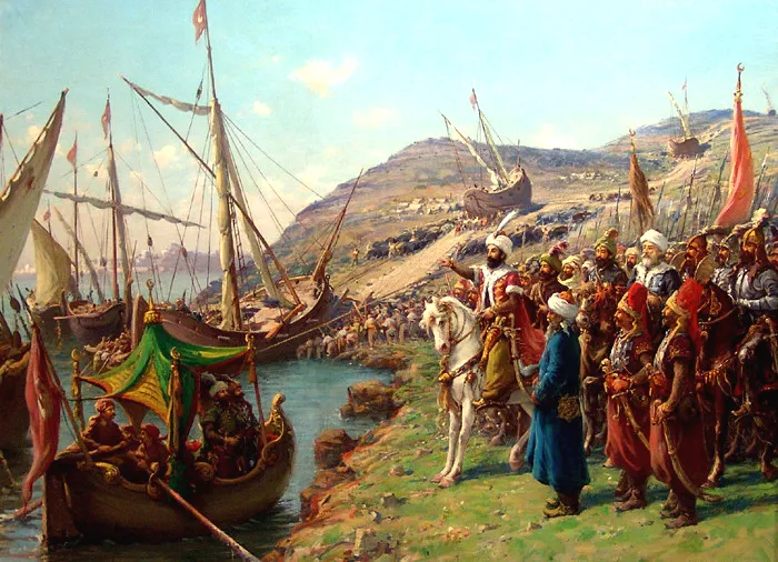 Mehmed II transported his lighter warships overland