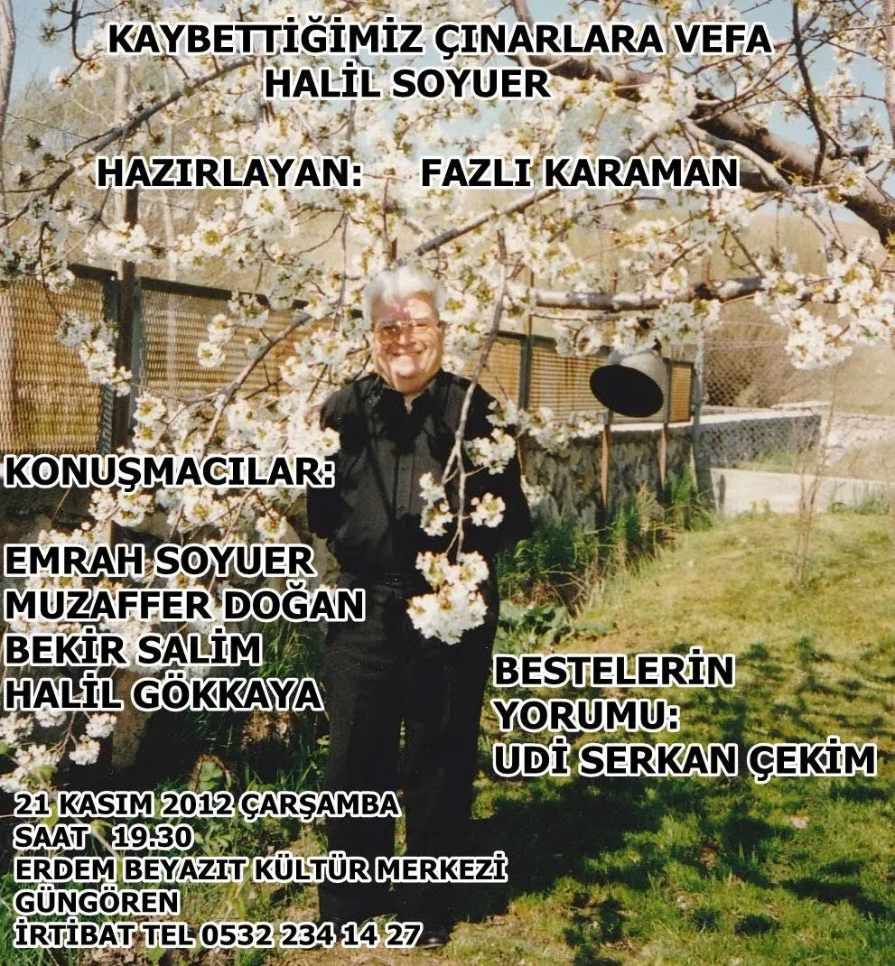 Halil Soyuer için 2012 yılında düzenleln etkinliğin afişi