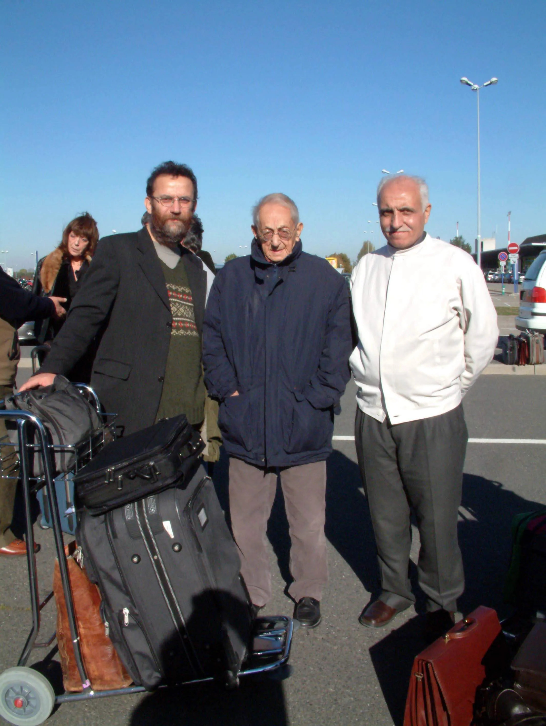 Haydar Ergülen with İlhan Berk and Cahit Koytak (Strasbourg)
