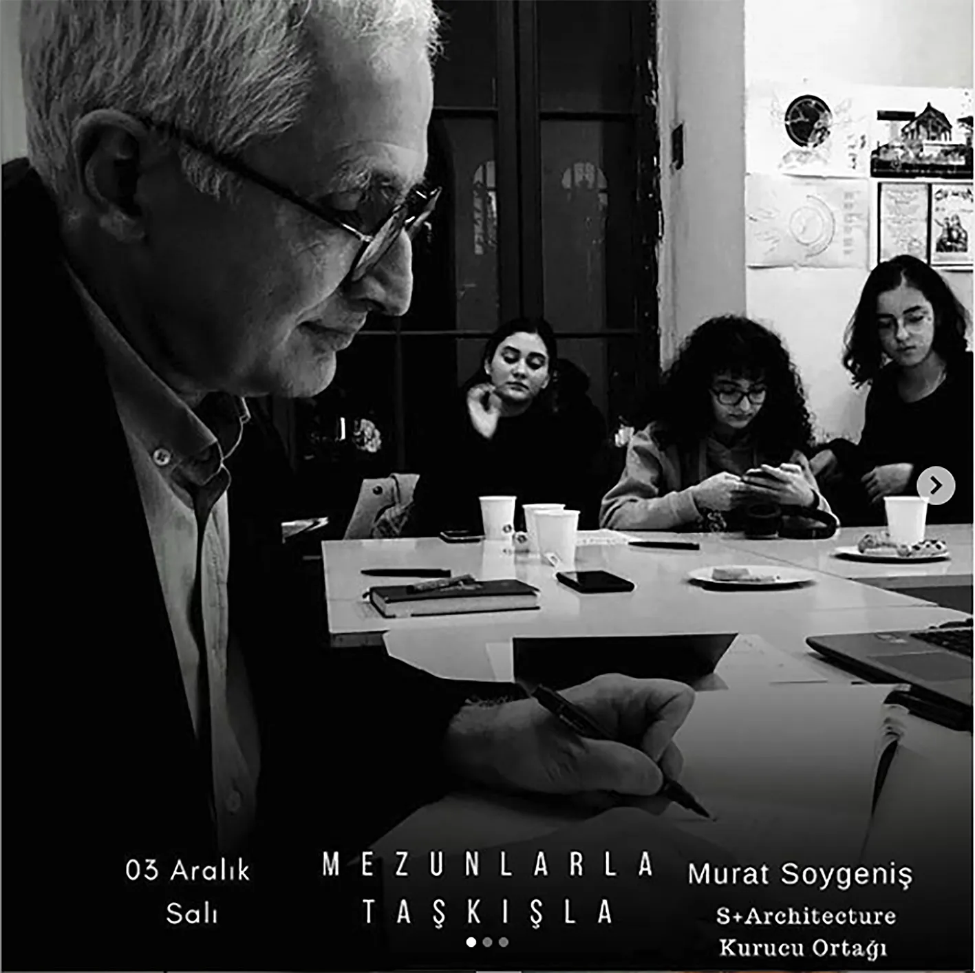 İTÜMDK Mezunlarla Taşkışla Talks Sohbet, 2019 / Murat Soygeniş during ITUMDK presentation at Taskisla (Photo Credit ITUMDK),Istanbul Turkey