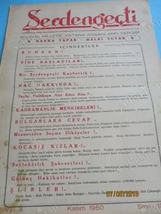 Serdengeçti- Kasım 1950