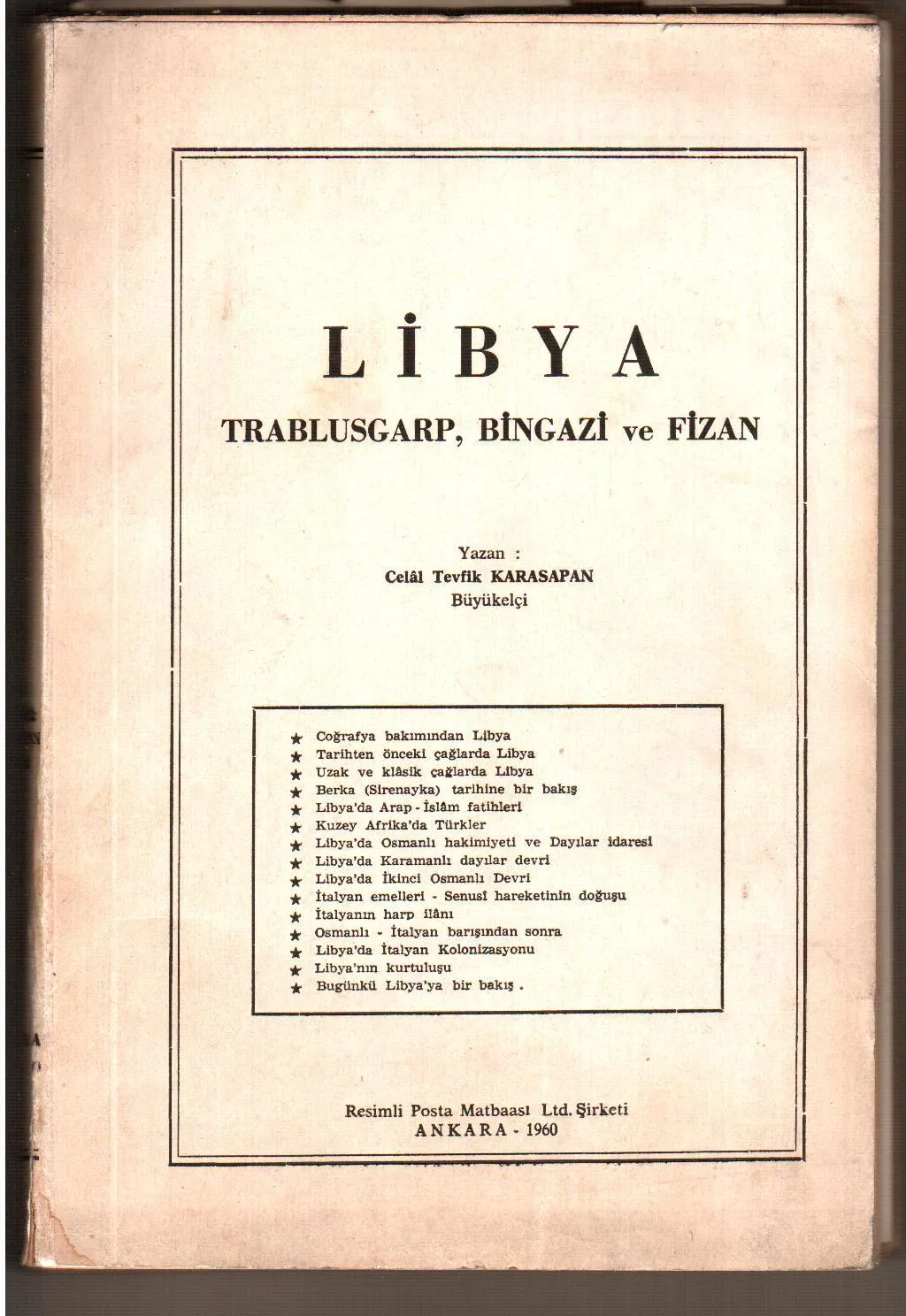Libya Trablusgaro Bingazi ve Fizan adlı eseri