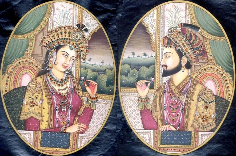 Shah Jahan and his wife Mumtaz Mahal